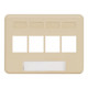Modular Furniture Faceplate with 4 Ports for HD Style in NEMA Size - Ivory IC107FN4IV Modular Furniture Faceplate with 4 Ports for HD Style in NEMA Size - Ivory IC107FN4IV